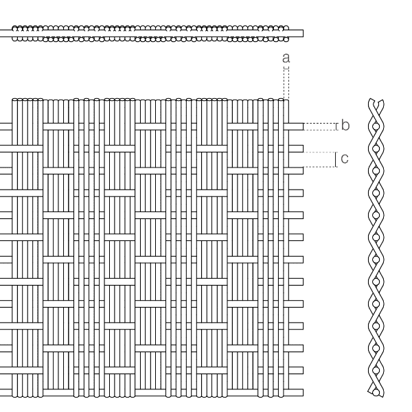 A drawing of Apollo-1520D weave close architectural mesh.