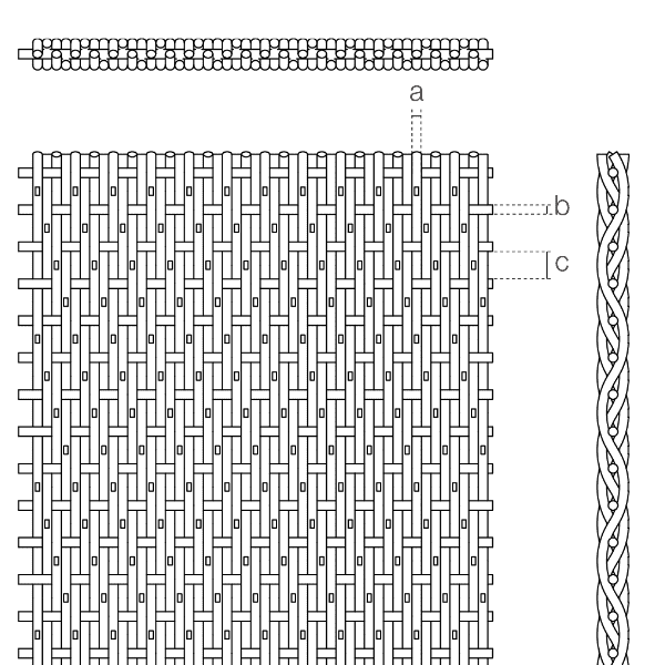 A drawing of Apollo-3060D weave close architectural mesh.