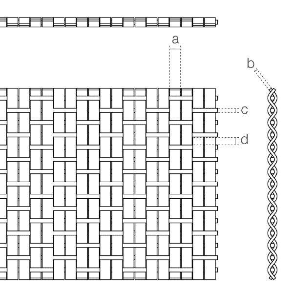 A drawing of Apollo-4015D weave close architectural mesh.