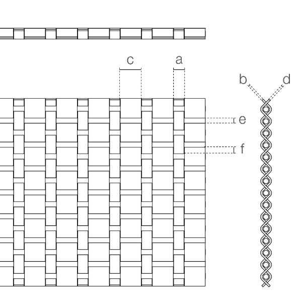 A drawing of Apollo-6012D-B weave close architectural mesh.