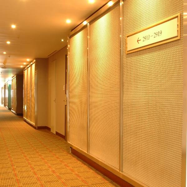 Argger architectural mesh acts as hotel corridor wall coverings