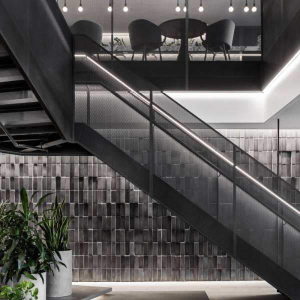 Argger architectural mesh serves as hotel stair guards