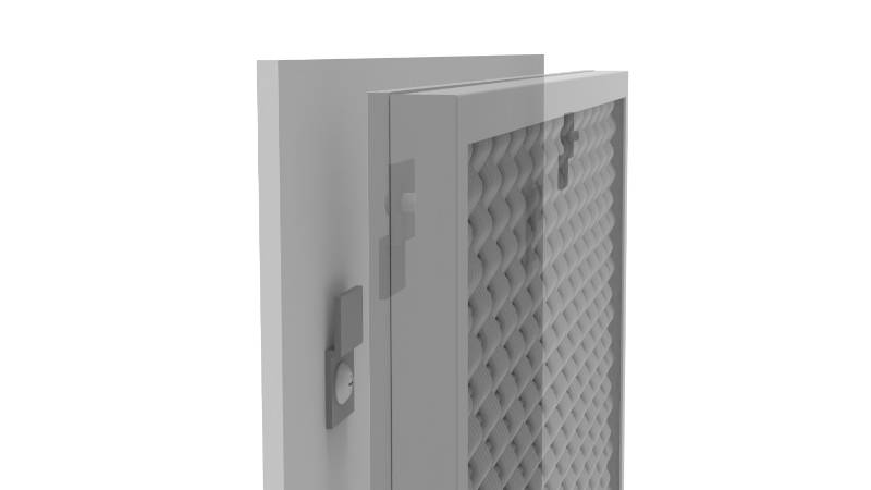 Architectural mesh elevator panel system mesh panel connection details
