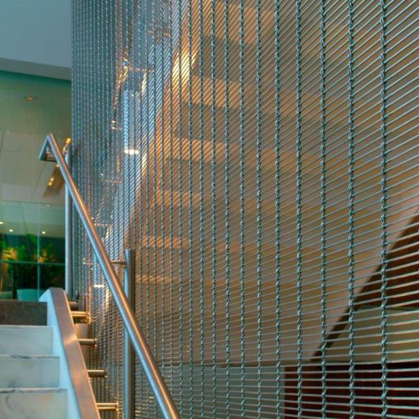 Argger architectural mesh acts as shopping center safety barrier.