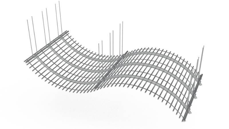 A drawing shows architectural mesh ceiling without sagging removable system installation.