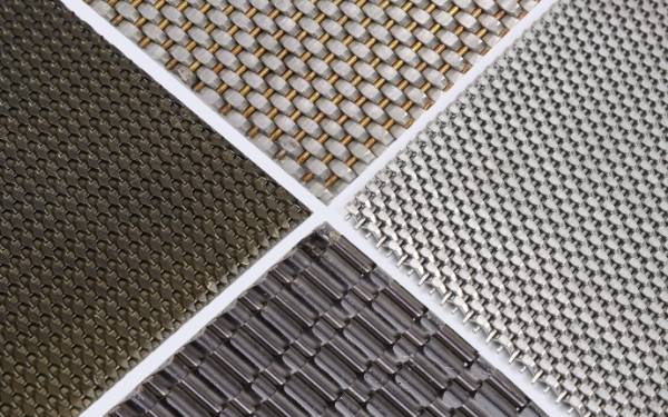 Several different patterns of Ag-Weave close Apollo architectural mesh.