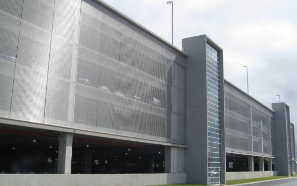 Argger architectural mesh is used as parking screen.