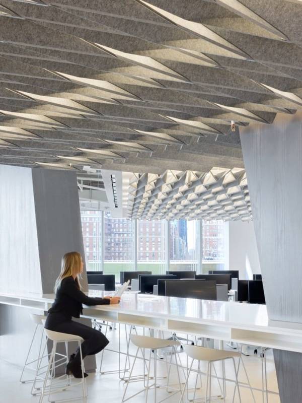Studio ceiling decorated with Argger architectural mesh.