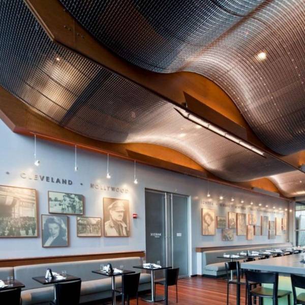 餐廳天花板裝飾用鉑格建築網