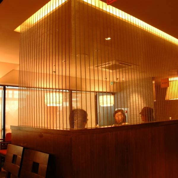 Argger architectural mesh for dining room partition