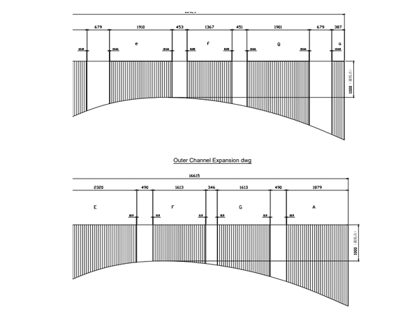 A expansion drawing of Argger architectural mesh.