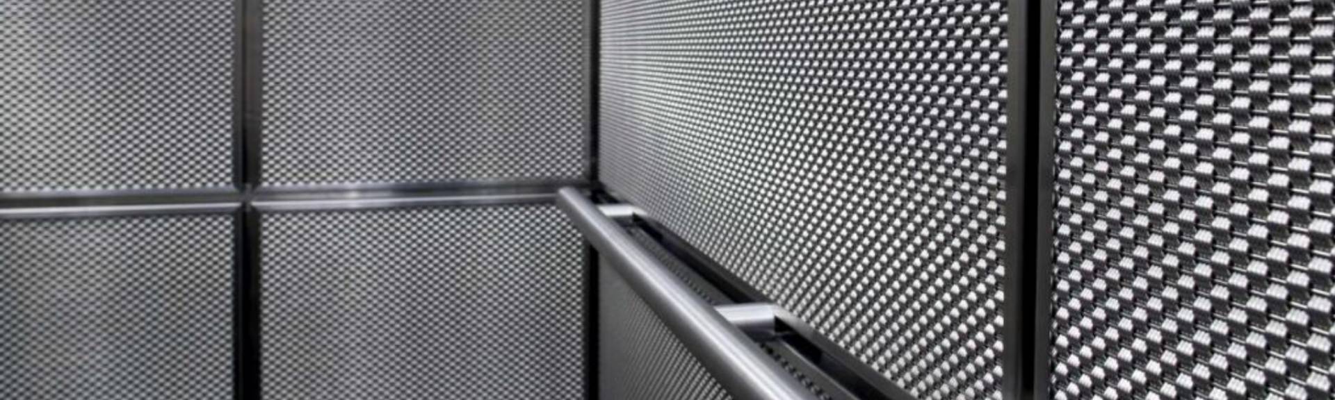 Elevator cab covered with Argger decorative mesh