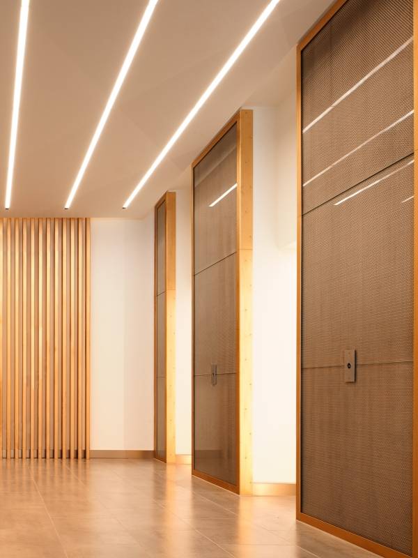 Argger decorative mesh functions as wall coverings in corridor