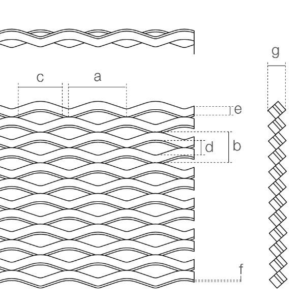 A drawing of Astraios-4018 open architectural mesh.