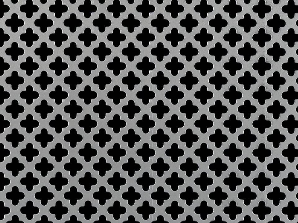 A clover perforated metal sheet