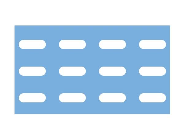 A drawing of Astraios-E slotted perforated metal in straight line pattern