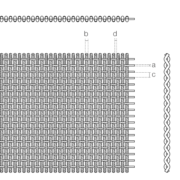 Athena-1222D編織間距建築網格的圖紙。