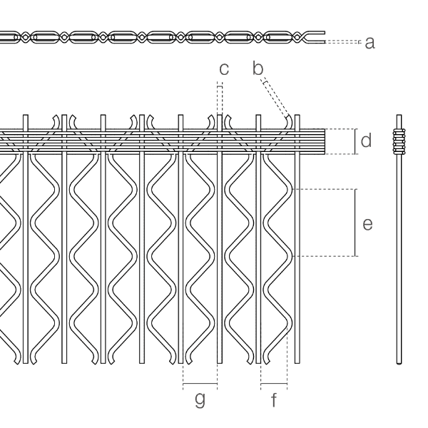 A drawing of Athena-1730D weave spacing architectural mesh.