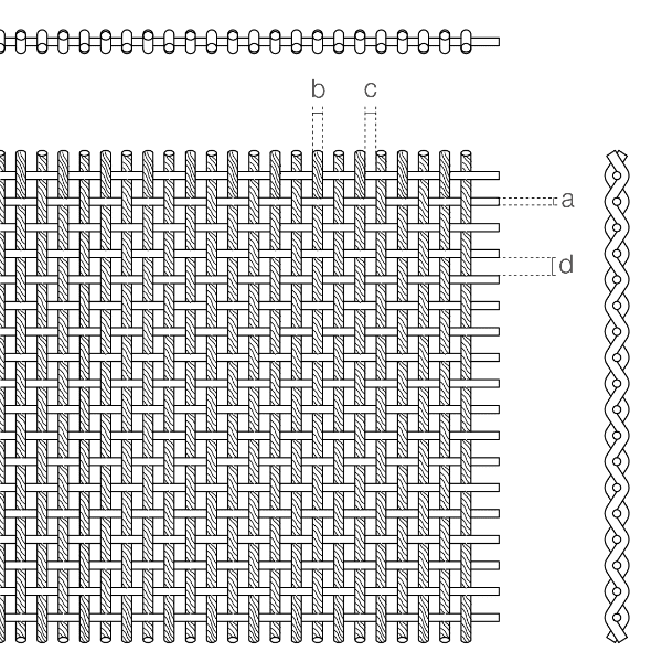 Athena-3023D編織間距建築網格的圖紙。