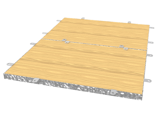 將連接良好的水波紋不鏽鋼面板固定在基板上。