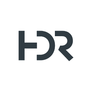 The logo of HDR.