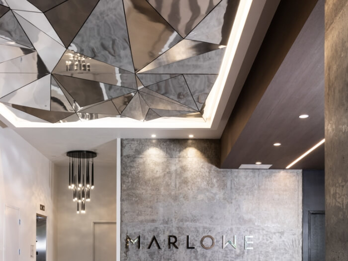Hotel restaurant metal suspended ceiling design