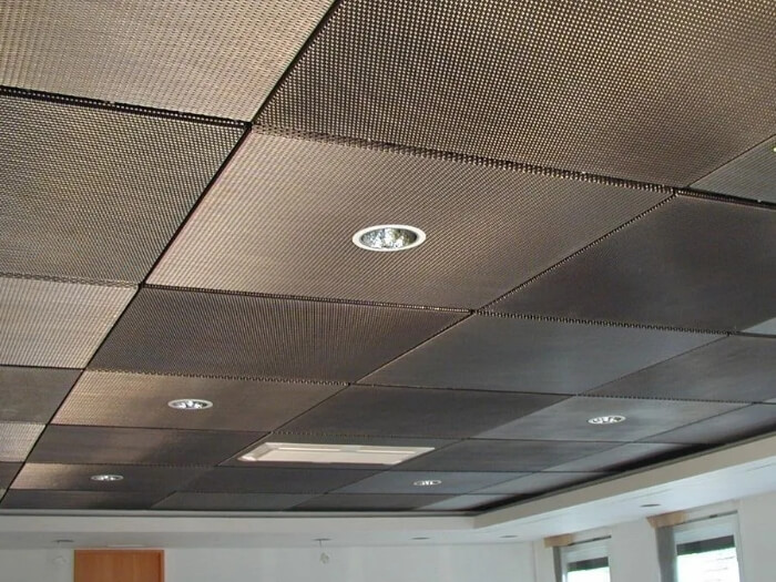 A photo of metal suspended ceiling
