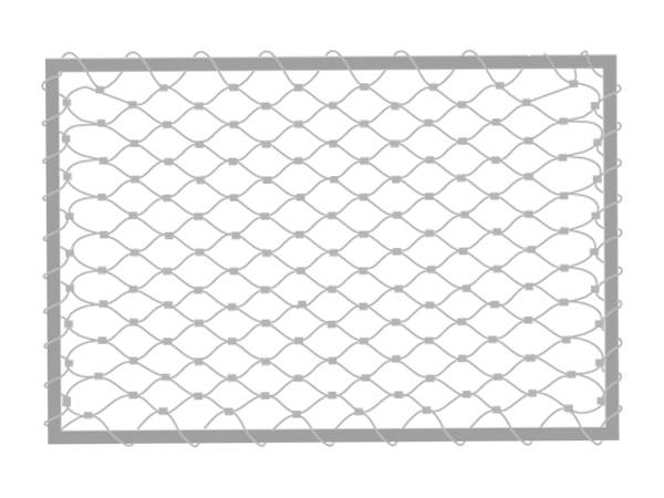 A drawing of stainless steel rope mesh installation