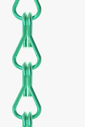 A gloss emerald chain link curtain
