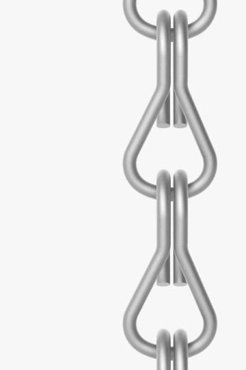 A matte nickel chain link curtain